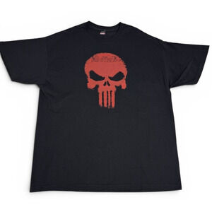 Marvel The Punisher Skull Graphic T-Shirt Black Red Men’s Size XL